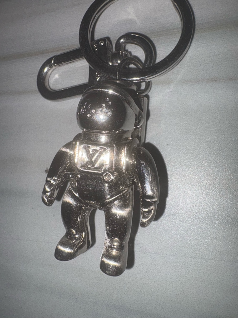 Louis Vuitton Silver Astronaut Charm Keyring